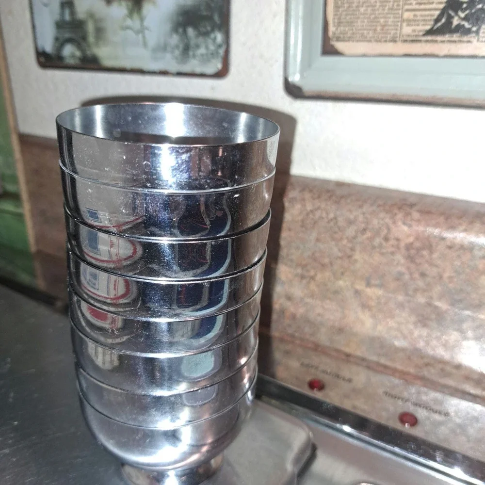VINTAGE Rare! CHASE Art Deco Tray & 8 CHASE Cocktail Cups USA Walter von Nessen